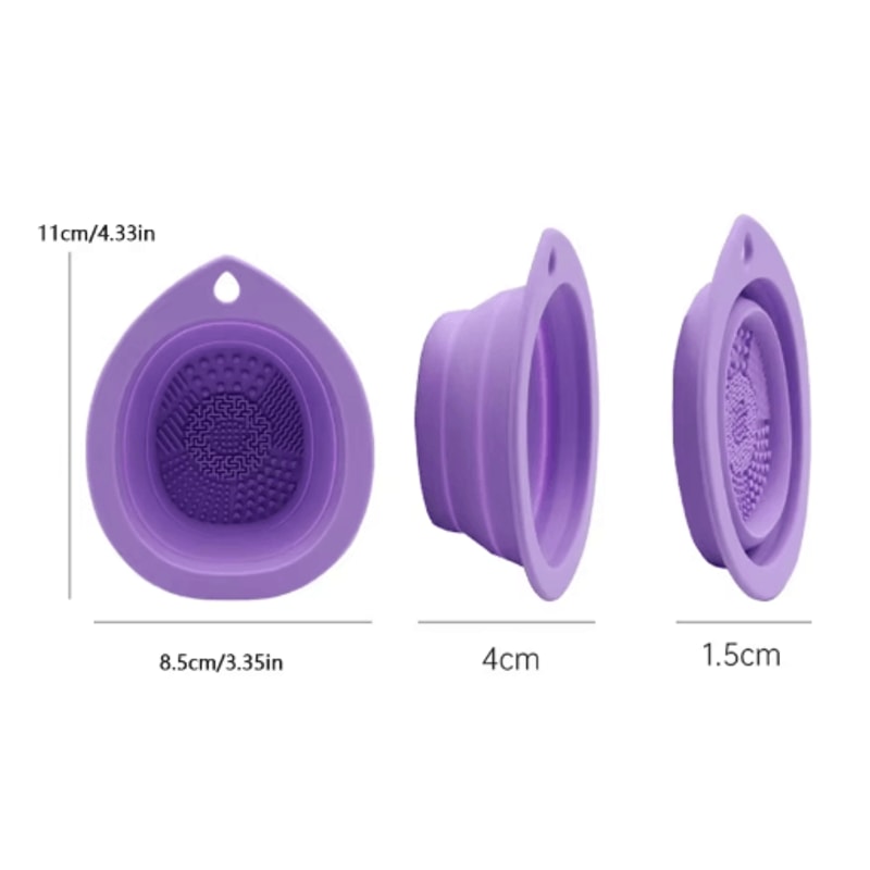 Silicone Makeup Brush Cleaner Bowl Foldable Brush Washing Scrubbing Tool 11