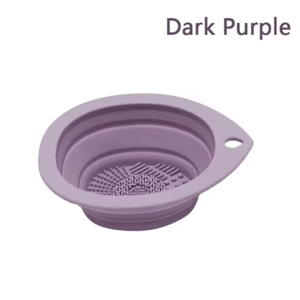 Silicone Makeup Brush Cleaner Bowl Foldable Brush Washing Scrubbing Tool 8