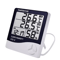 LCD Digital Thermometer Hygrometer Indoor Outdoor Temperature Humidity Monitor With Clock 2