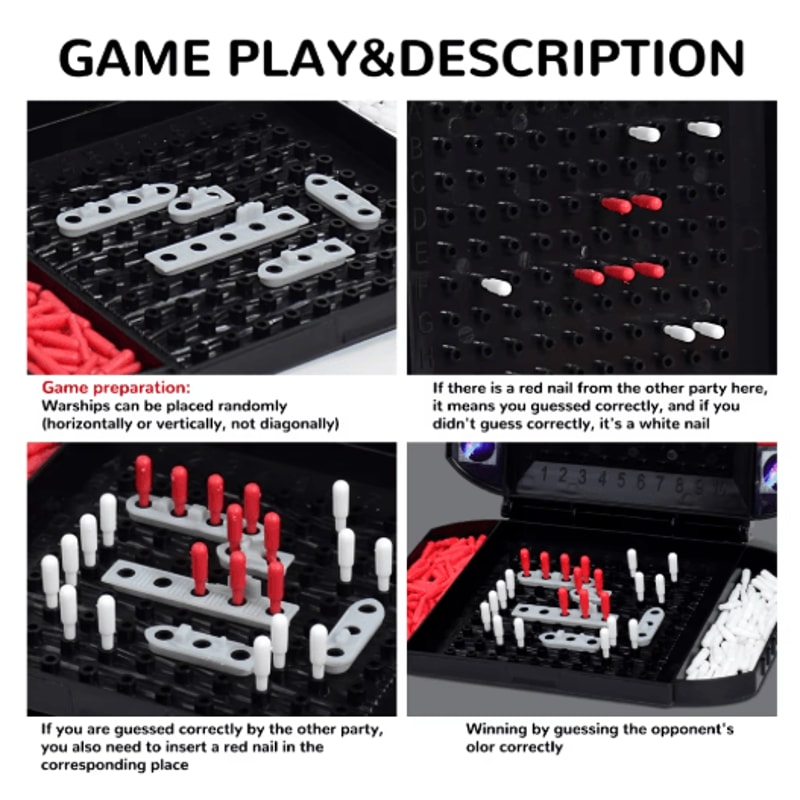 Classic Battleship Board Game Two Player Naval Combat Strategy Game For Kids 3