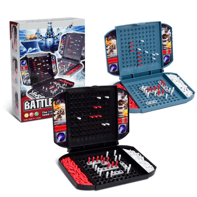 Classic Battleship Board Game Two Player Naval Combat Strategy Game For Kids 0