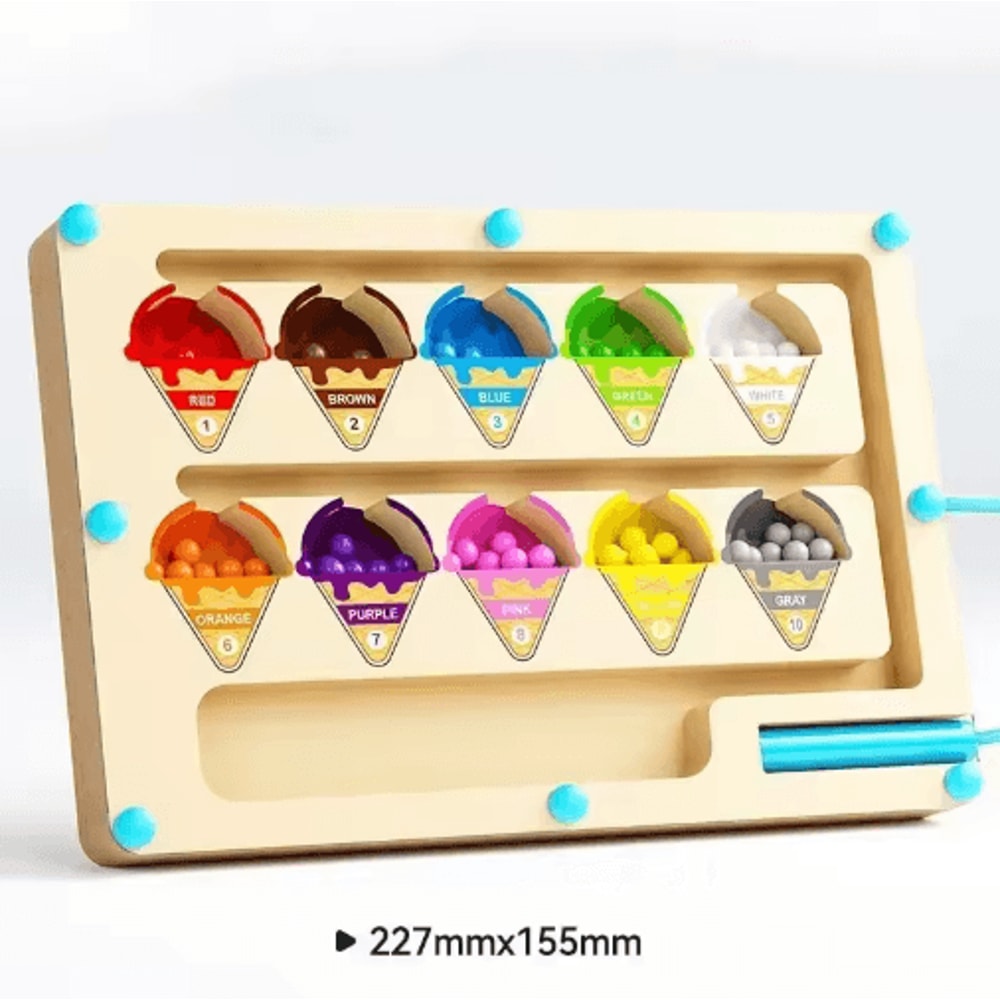 Montessori Magnetic Color Sorting Maze Wooden Educational Sensory Toy For Kids 4