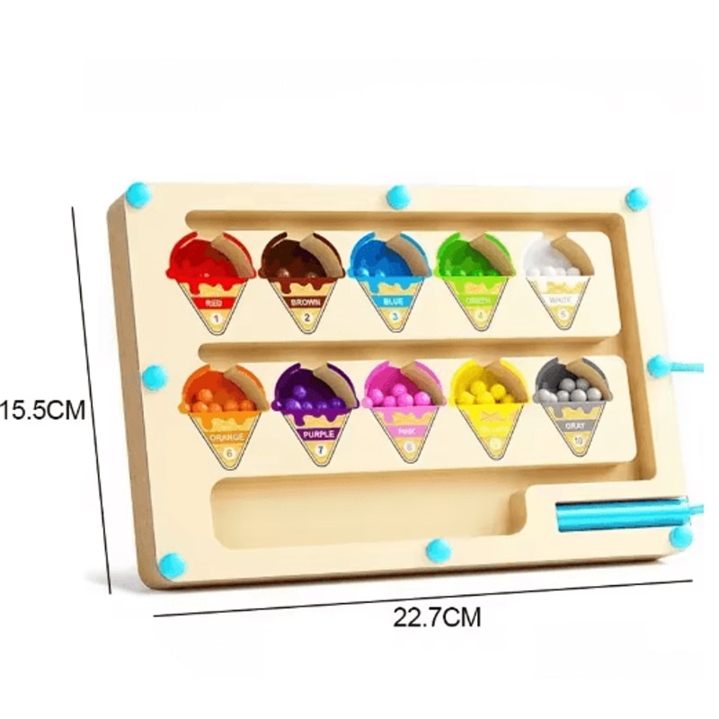 Montessori Magnetic Color Sorting Maze Wooden Educational Sensory Toy For Kids 7