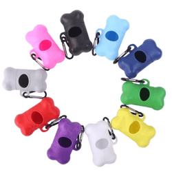 bone-shaped dog poop bag dispenser – portable pet waste bag holder with clip