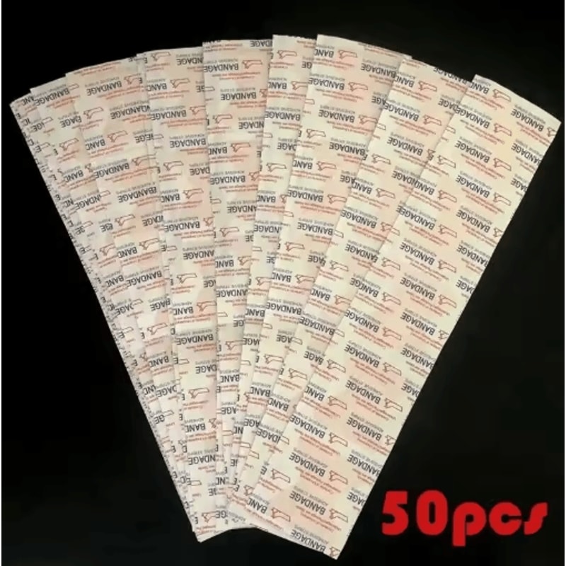 50PCS Waterproof Finger Bandages Breathable First Aid Wound Dressing Plasters 1