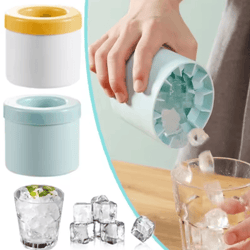 silicone round ice cube mold bucket – diy ice ball maker for home bar & drinks