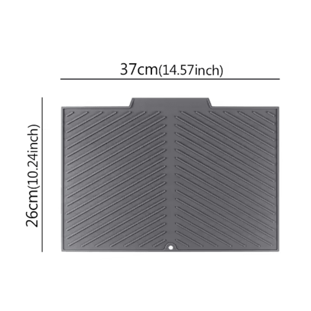 Silicone Dish Drying Mat Foldable HeatResistant Kitchen Draining Pad With Raised Edges 2