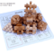 9Piece Luban Lock Puzzle Set Wooden Brain Teaser IQ Educational Toys For Kids Students 3