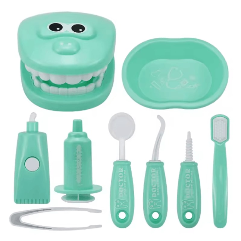 Montessori Doctor Dentist Play Set Kids Tooth Brushing Educational Role Play Toy 2