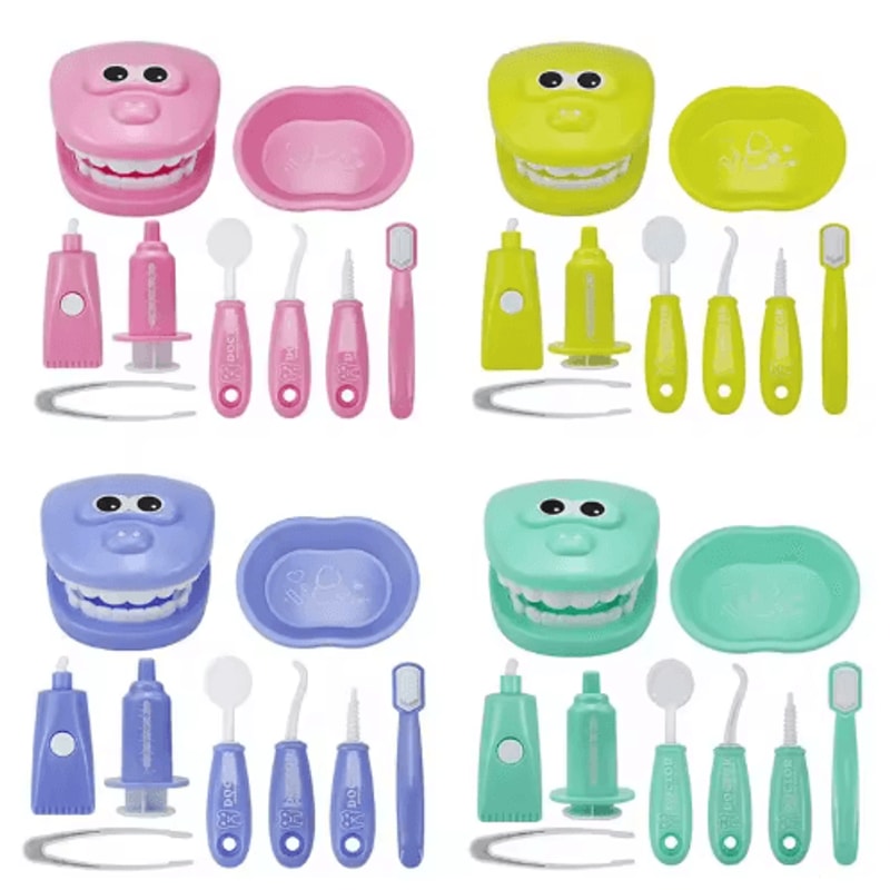 Montessori Doctor Dentist Play Set Kids Tooth Brushing Educational Role Play Toy 6