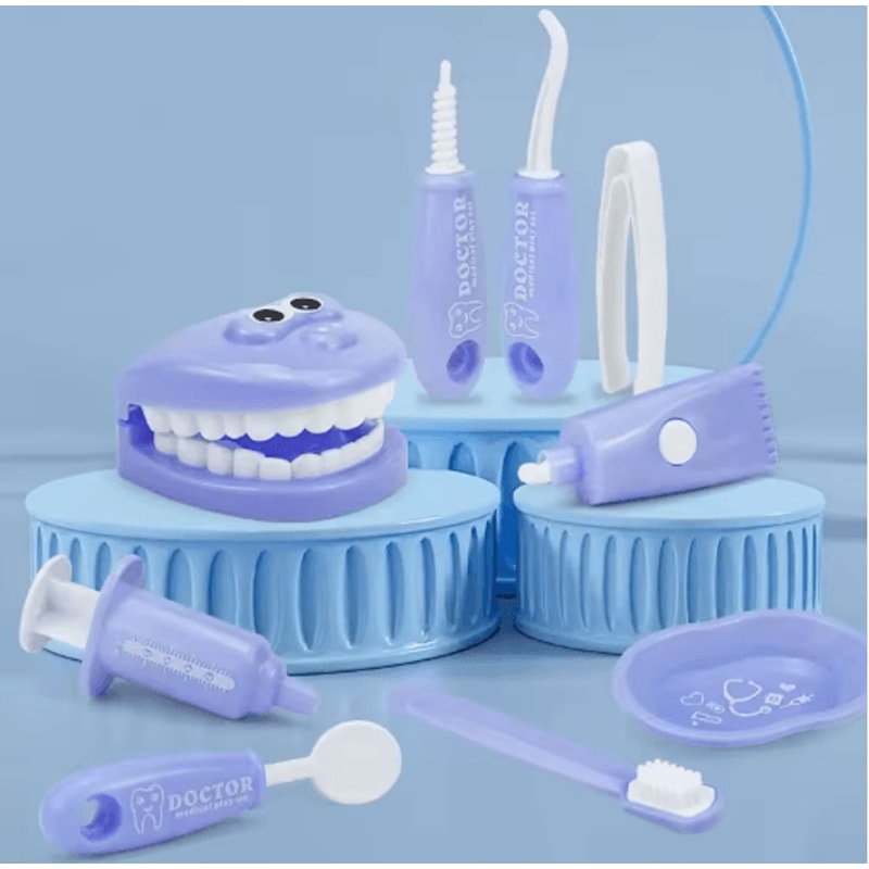 Montessori Doctor Dentist Play Set Kids Tooth Brushing Educational Role Play Toy 7