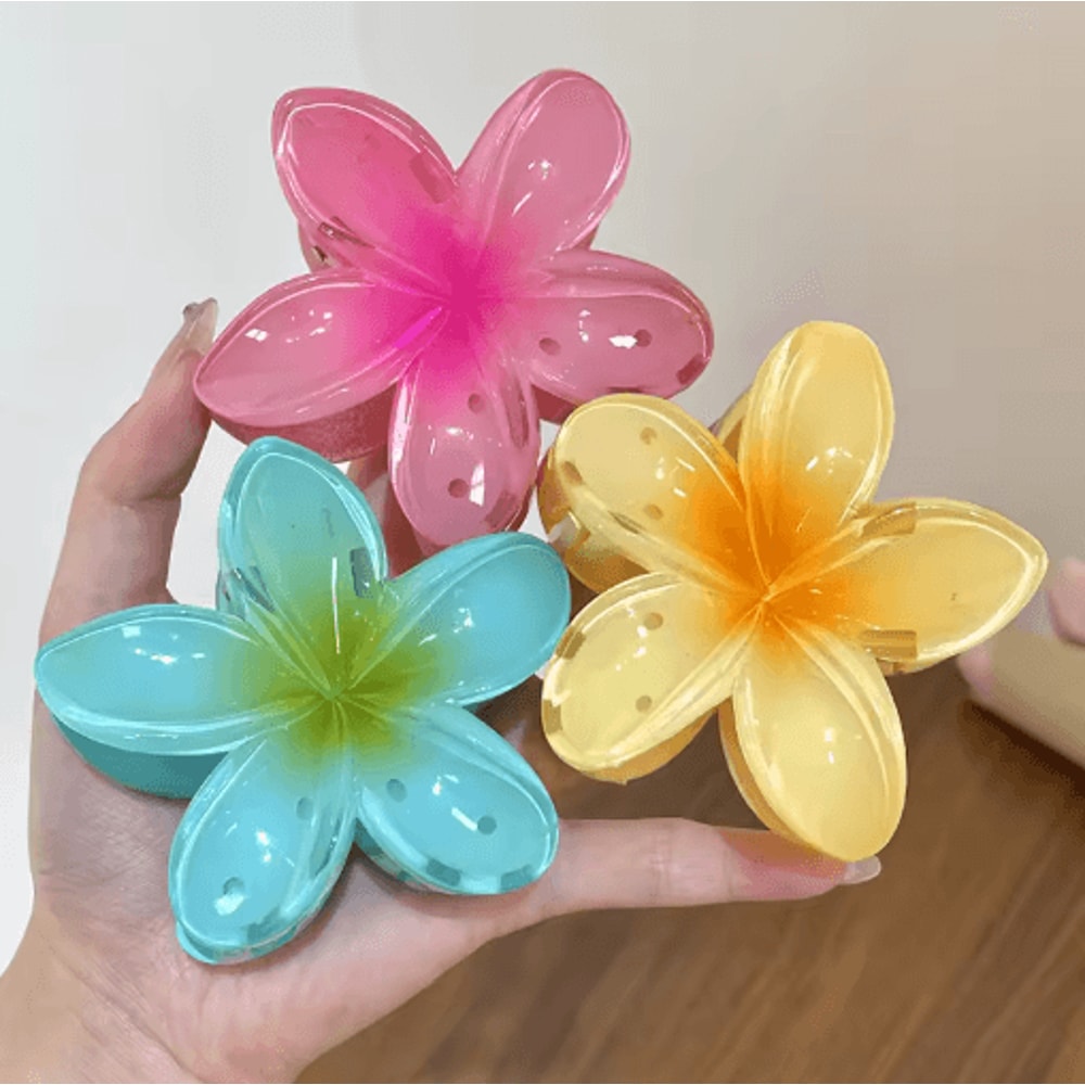 Boho Flower Hair Claw Clip Large Beach Hair Clamp For Women Girls 2