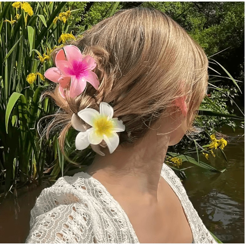 Boho Flower Hair Claw Clip Large Beach Hair Clamp For Women Girls 3