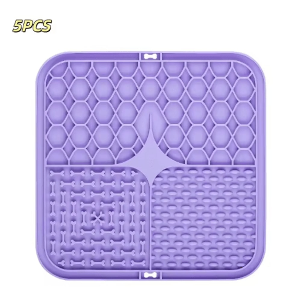 Silicone Dog Lick Mat Slow Feeder Anxiety Relief Training Feeding Plate 5