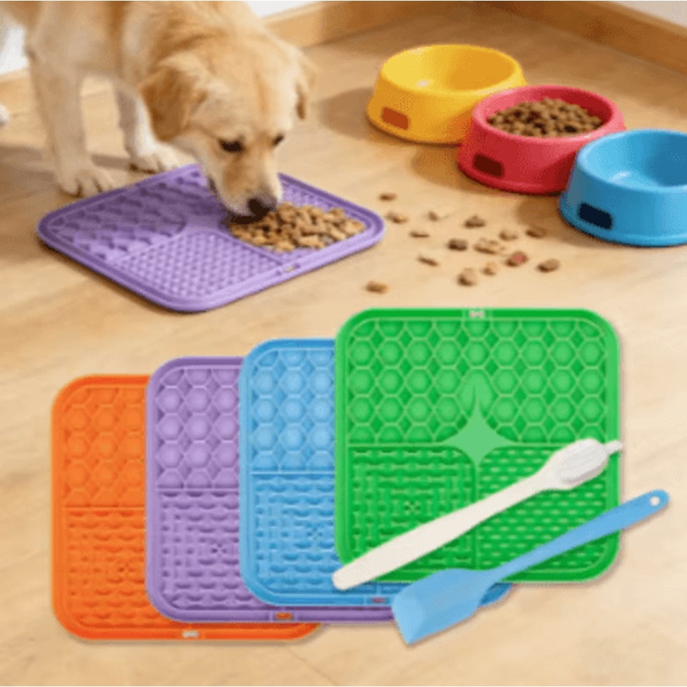 Silicone Dog Lick Mat Slow Feeder Anxiety Relief Training Feeding Plate 11