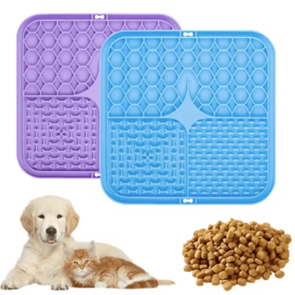 Silicone Dog Lick Mat Slow Feeder Anxiety Relief Training Feeding Plate 13