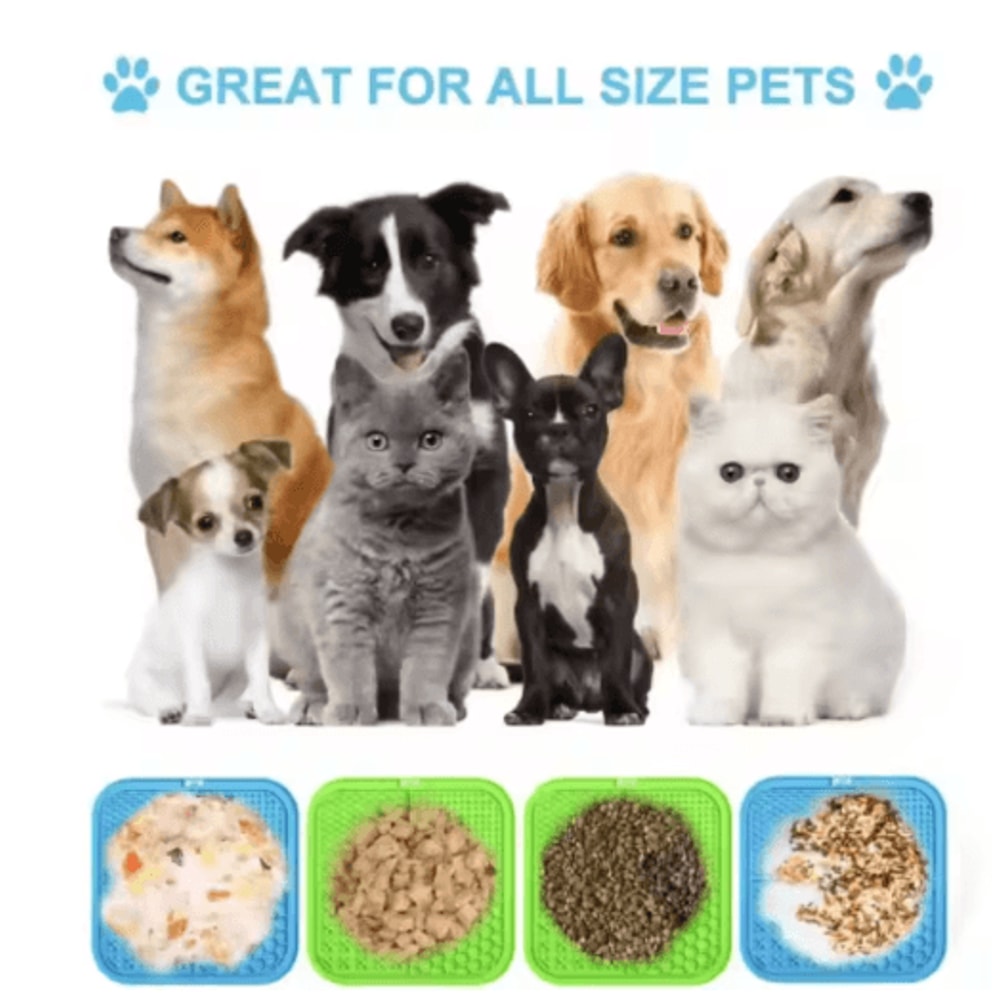 Silicone Dog Lick Mat Slow Feeder Anxiety Relief Training Feeding Plate 15
