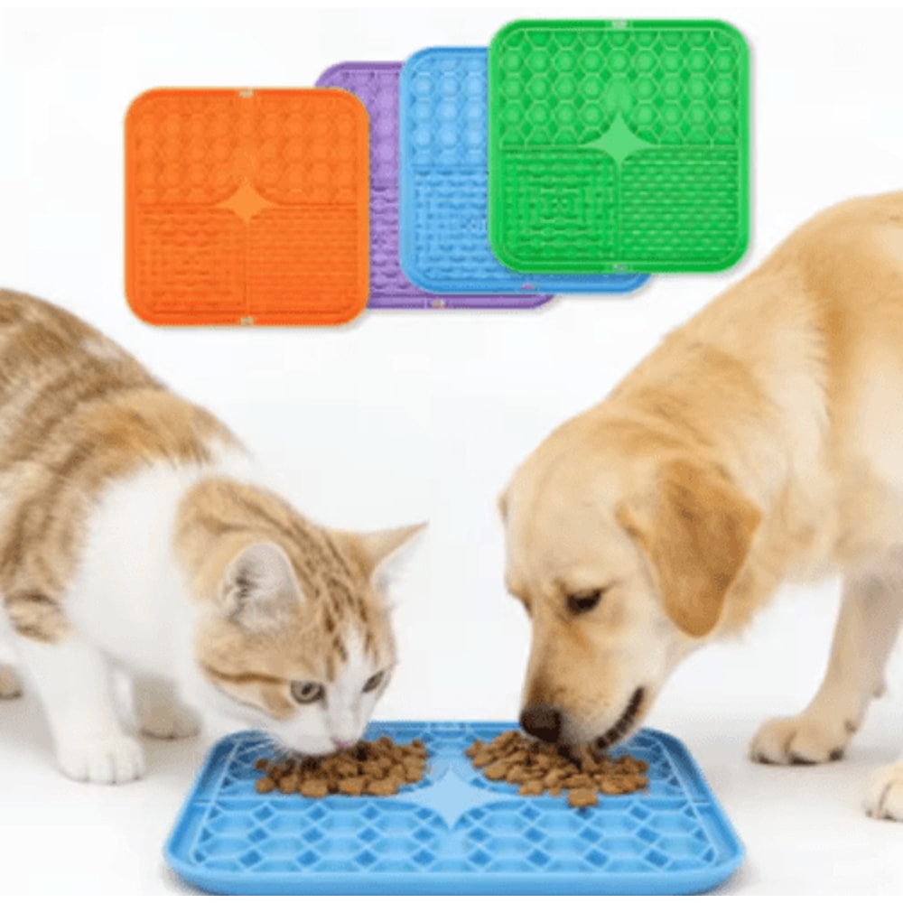 Silicone Dog Lick Mat Slow Feeder Anxiety Relief Training Feeding Plate 0