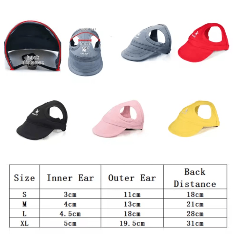 Adjustable Dog Baseball Cap Cute Pet Sun Hat With Ear Holes For Outdoor Use 6