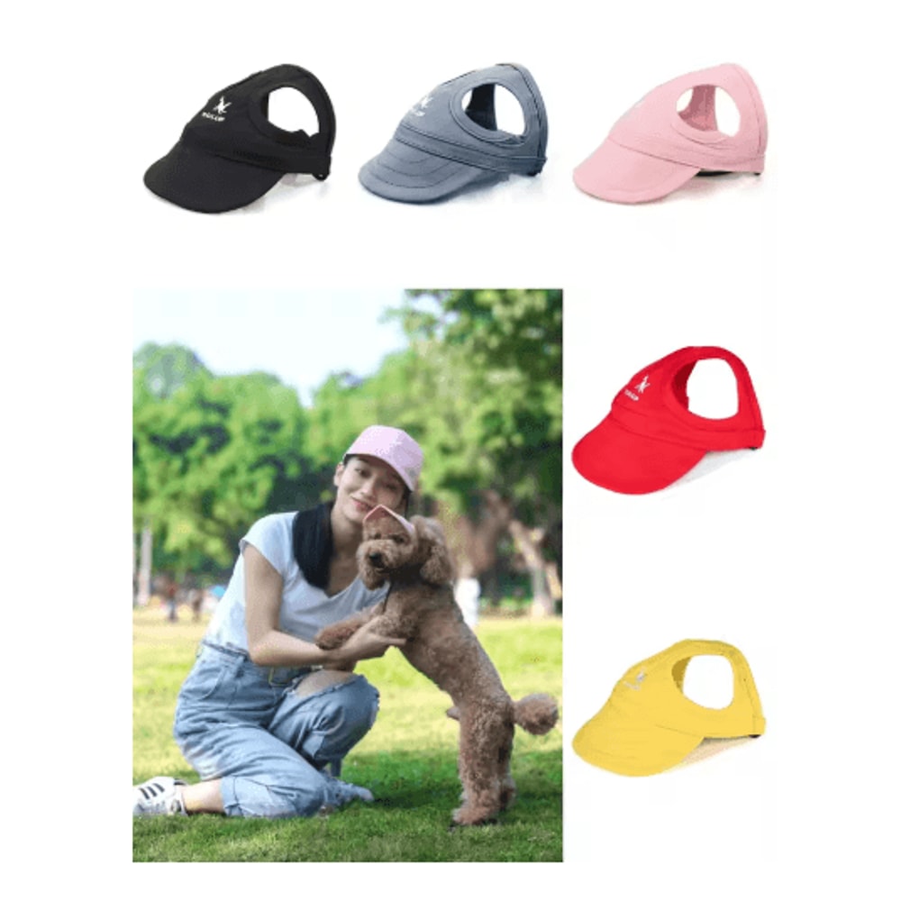 Adjustable Dog Baseball Cap Cute Pet Sun Hat With Ear Holes For Outdoor Use 0