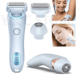 2-in-1 electric razor for women – waterproof bikini & body hair trimmer