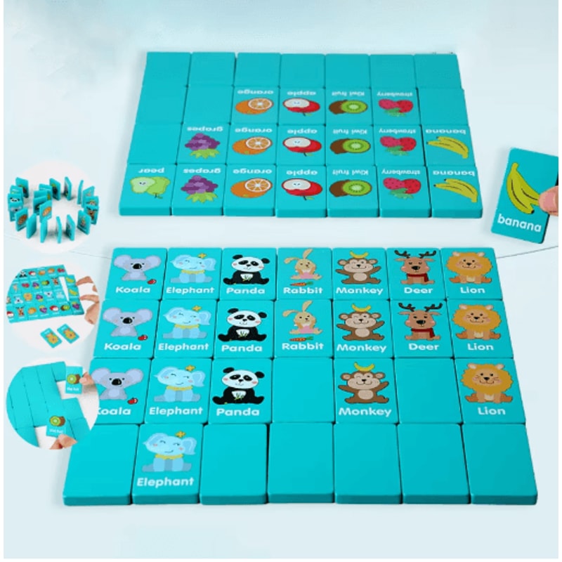 Seaside Animal Wooden Memory Matching Game Montessori Puzzle Board For Kids 0