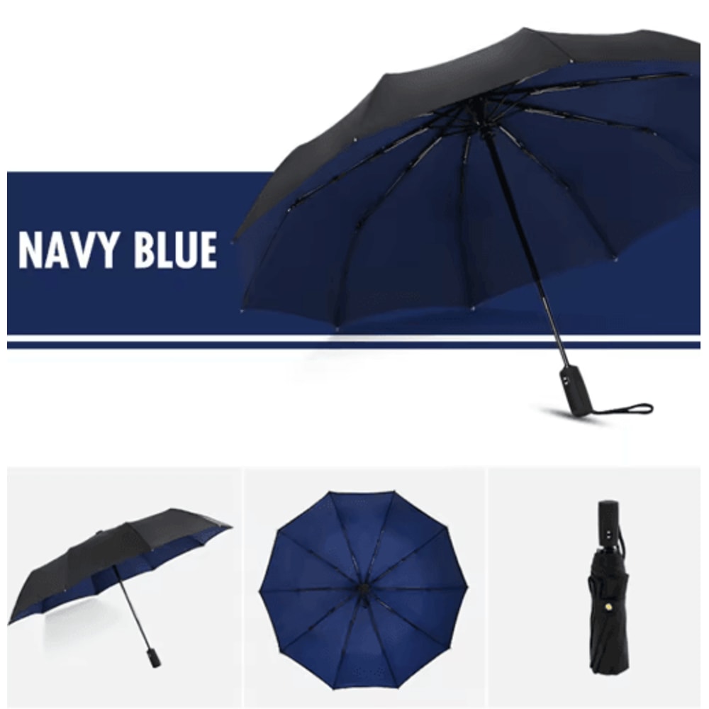 StormGuard Pro Automatic Windproof Umbrella Double Layer Travel Rain Shield 0