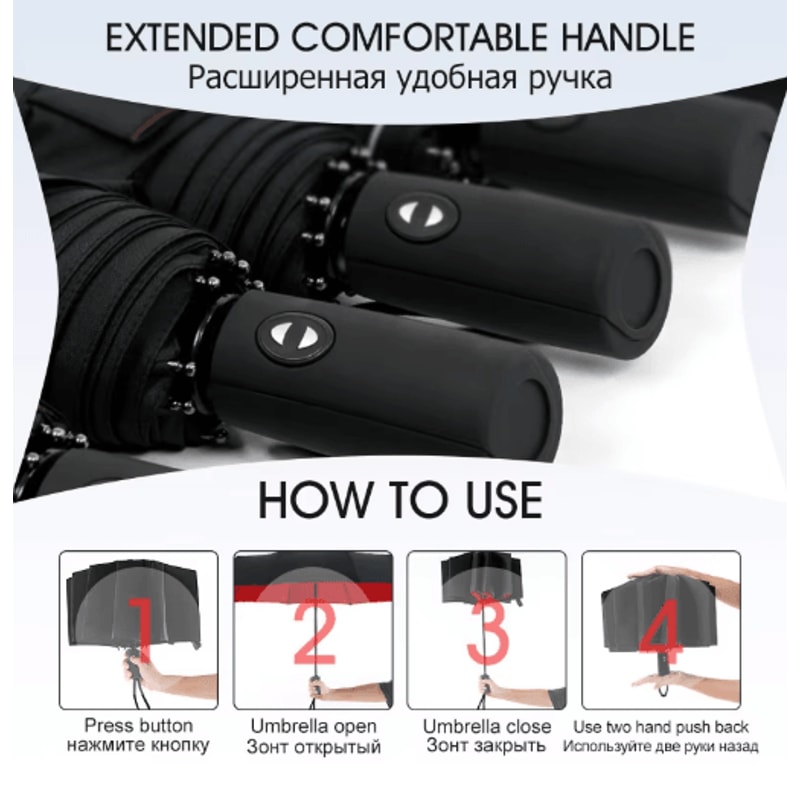 StormGuard Pro Automatic Windproof Umbrella Double Layer Travel Rain Shield 6