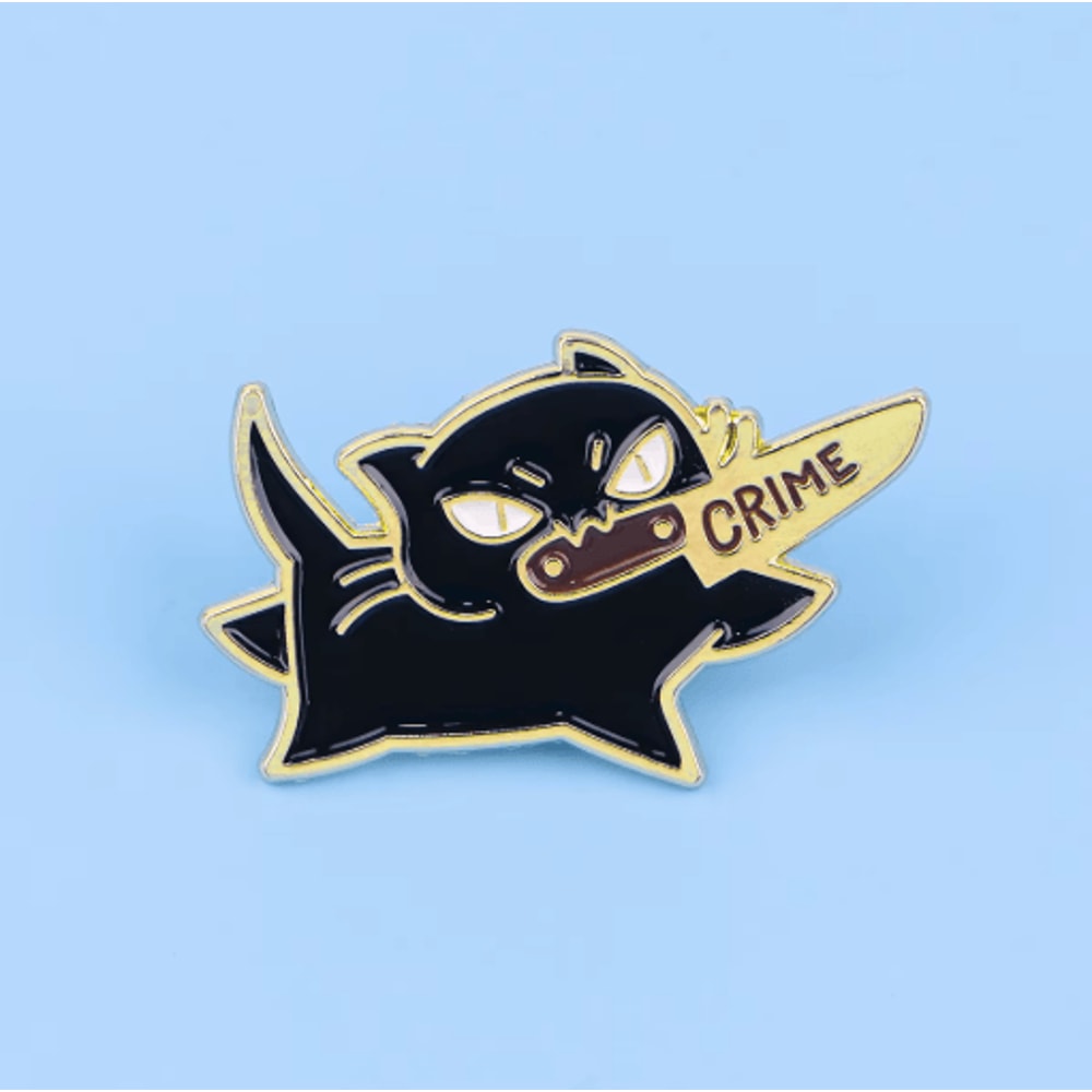Funny Black Cat Enamel Pin Cute Animal Lapel Brooch For Bags Outfits 4
