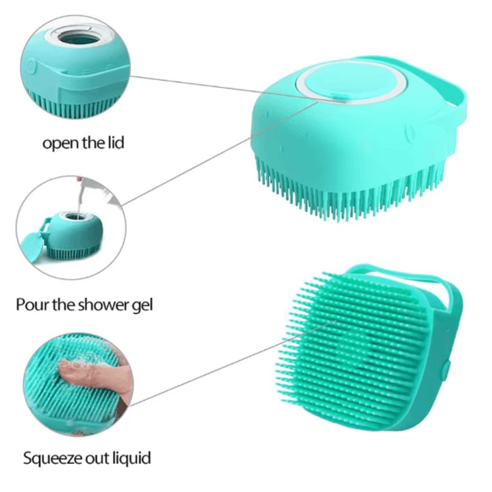 Soft Silicone Pet Bath Brush Gentle Grooming Shampoo Massager For Dogs Cats 5