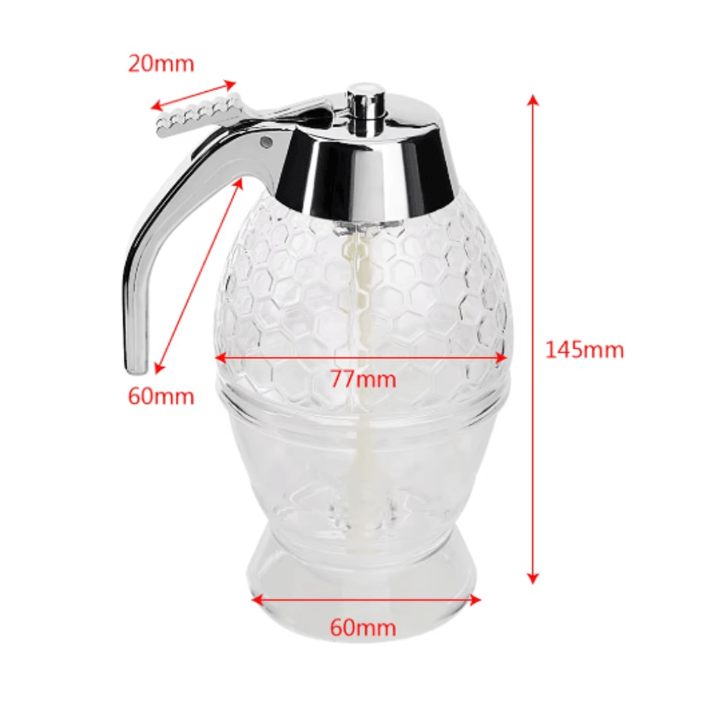 NoDrip Honey Dispenser Bottle Squeeze Syrup Jar With Stand For Easy Pouring 5