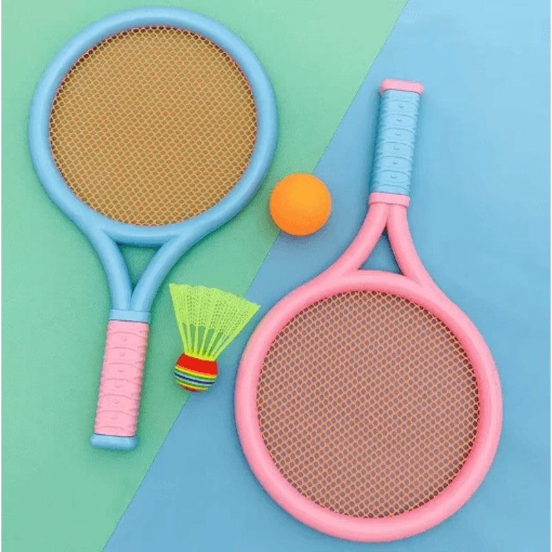 Kids Badminton Racket Set Lightweight Outdoor Family Play Set With Shuttlecock 8