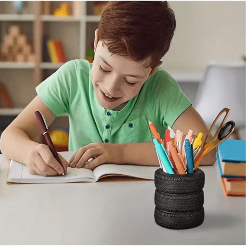 TireShaped Pen Holder Creative Desk Organizer For Office Study 3
