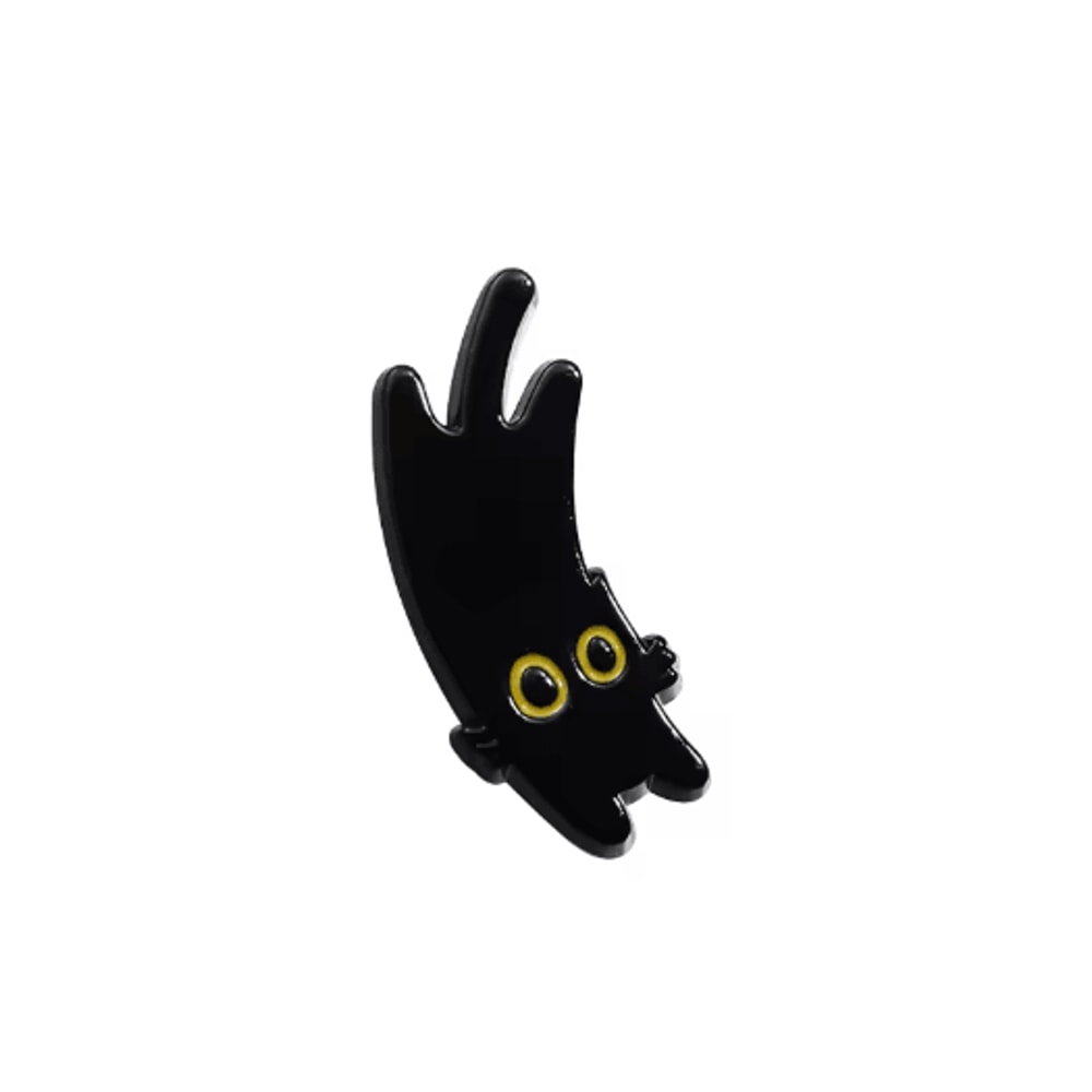 Cute Black Cat Brooch Pin Big Eyes Metal Badge For Bags Outfits 1