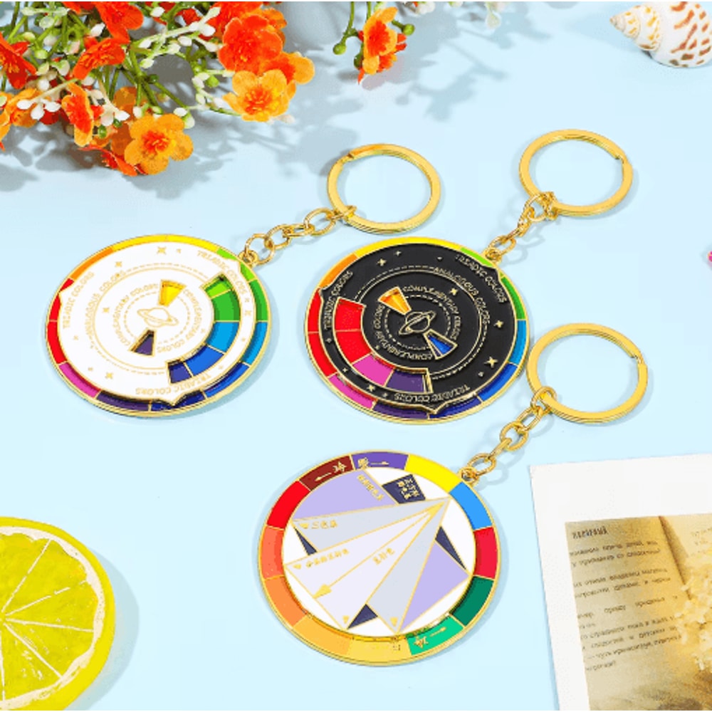 Artist Color Wheel Keychain Portable Paint Mixing Guide For Creatives 9