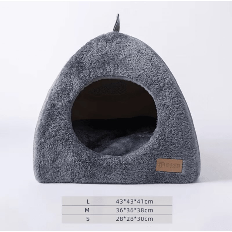 Triangle Cat Cave Bed Warm Enclosed Pet Nest For Deep Sleep Comfort 2
