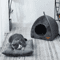 Triangle Cat Cave Bed Warm Enclosed Pet Nest For Deep Sleep Comfort 6