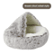 Plush SemiEnclosed Cat Bed Warm Winter Pet Nest For Cozy Comfort 7