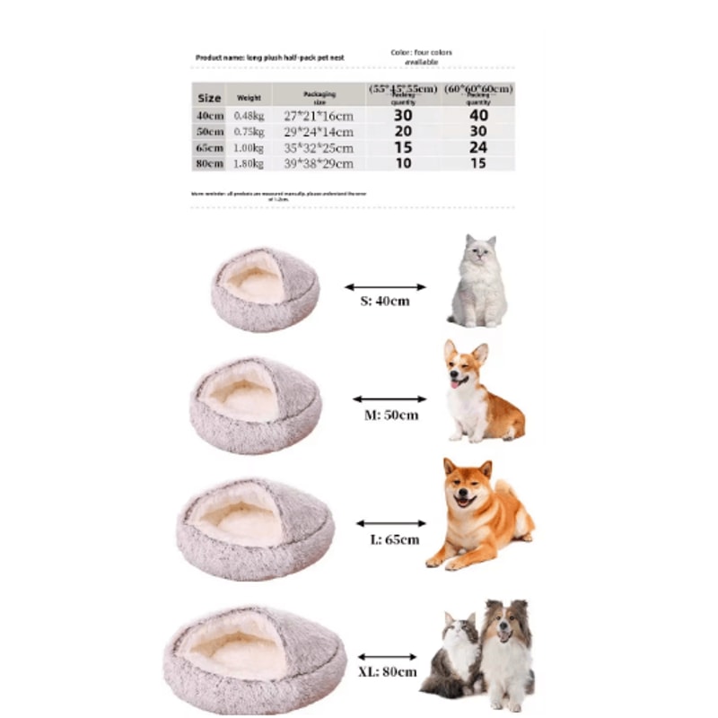 Plush SemiEnclosed Cat Bed Warm Winter Pet Nest For Cozy Comfort 9