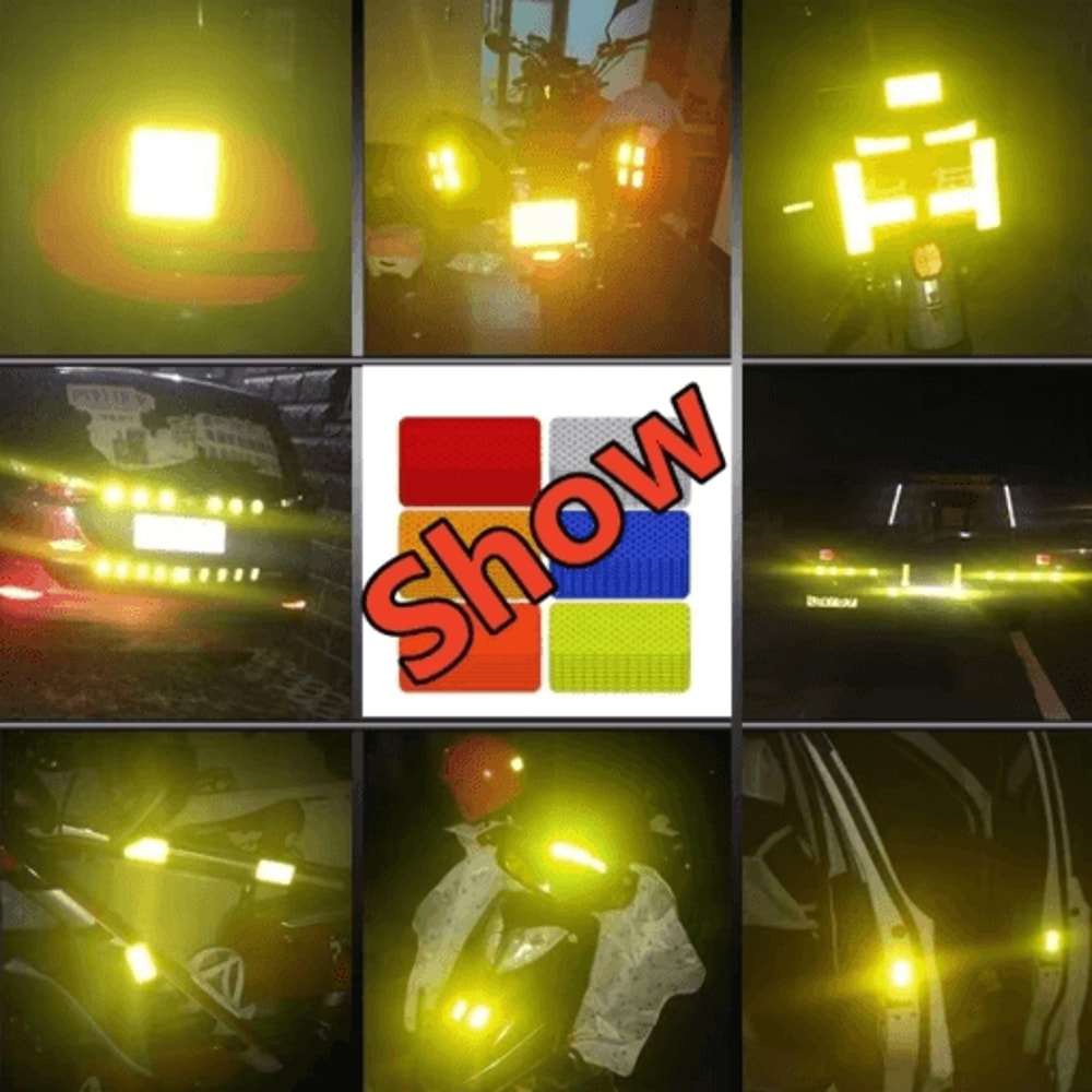 Reflective Car Safety Stickers 10PCS High Visibility Bumper Warning Strips 7
