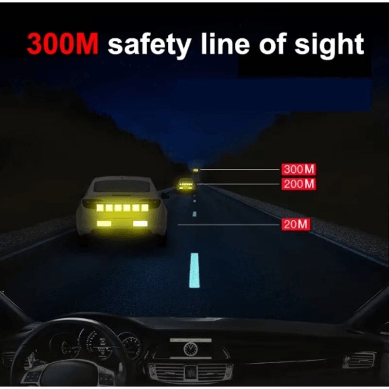 Reflective Car Safety Stickers 10PCS High Visibility Bumper Warning Strips 8