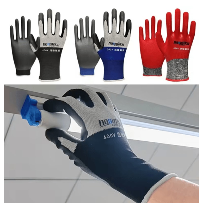 Ultrathin Electrician Insulating Gloves For 400V Protection With Touchscreen Compatibility 0