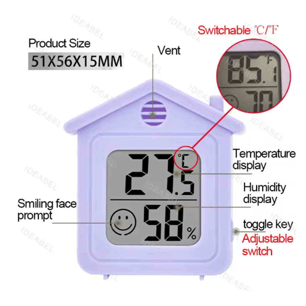 LCD Digital Thermometer Hygrometer For Accurate Indoor Temperature Humidity Monitoring 4