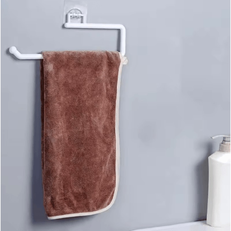 Punch Free Wall Mounted Paper Towel Rack For Kitchen Bathroom Use 6