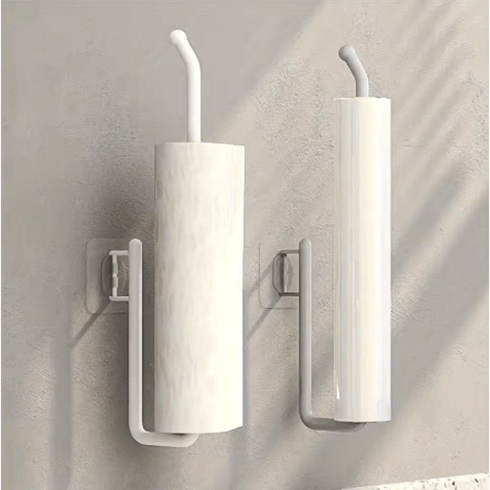 Punch Free Wall Mounted Paper Towel Rack For Kitchen Bathroom Use 7