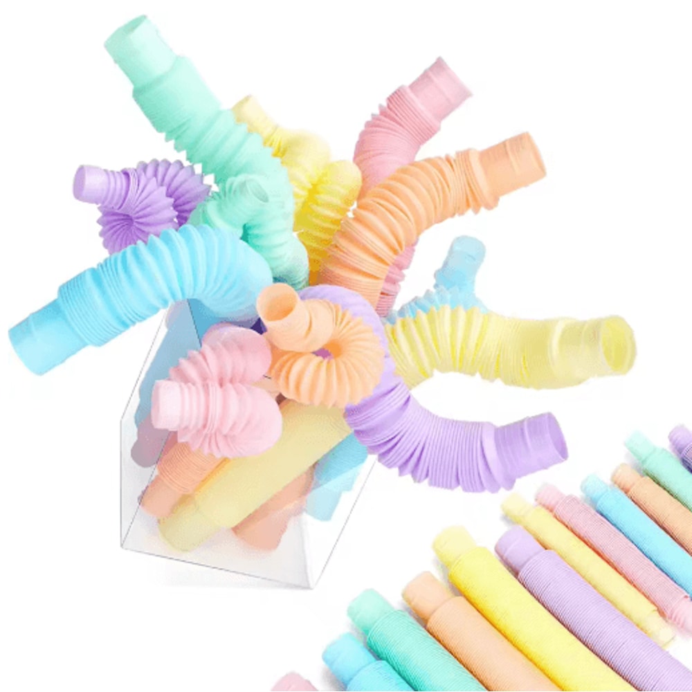 4 Pack Mini Pop Tube Fidget Toy Set For Sensory Play Stress Relief Creative Building 8