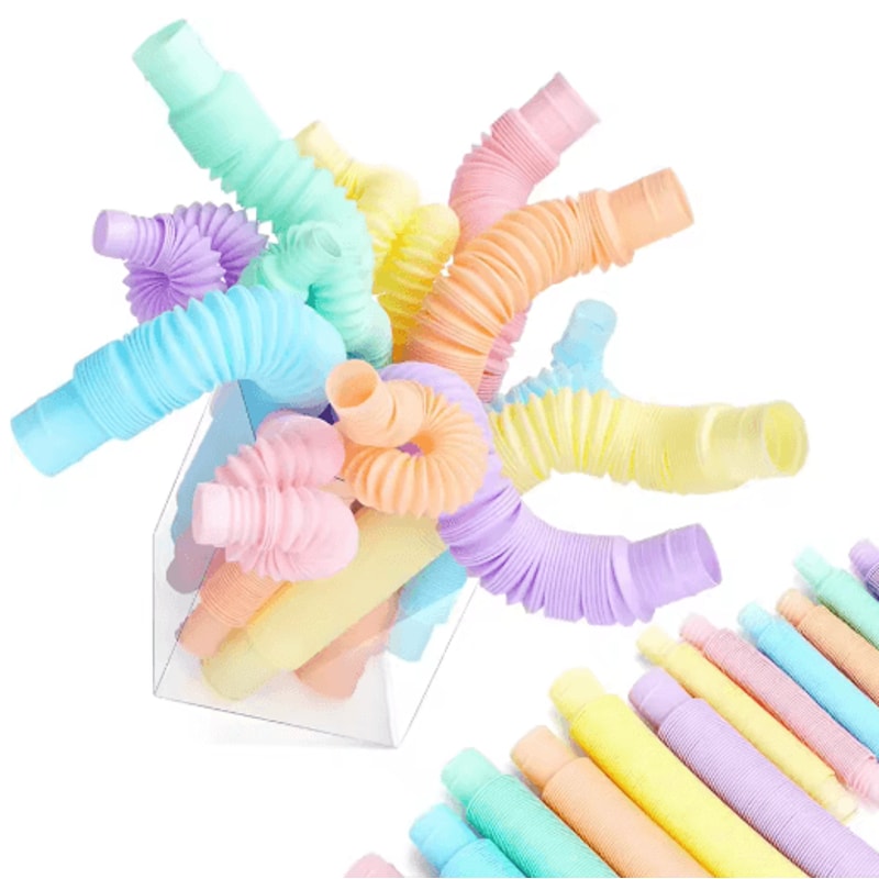 4 Pack Mini Pop Tube Fidget Toy Set For Sensory Play Stress Relief Creative Building 8