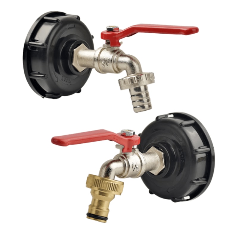 IBC Tank Tap Adapter S60x6 With 16mm Quick Connect Brass Valve For Garden Home Use 0
