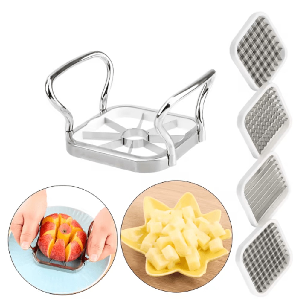 MultiFunctional Stainless Steel Fruit Vegetable Slicer For Apples Potatoes More 5