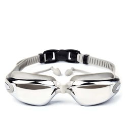 hydroclear anti-fog swim goggles with earplugs for adults training & racing
